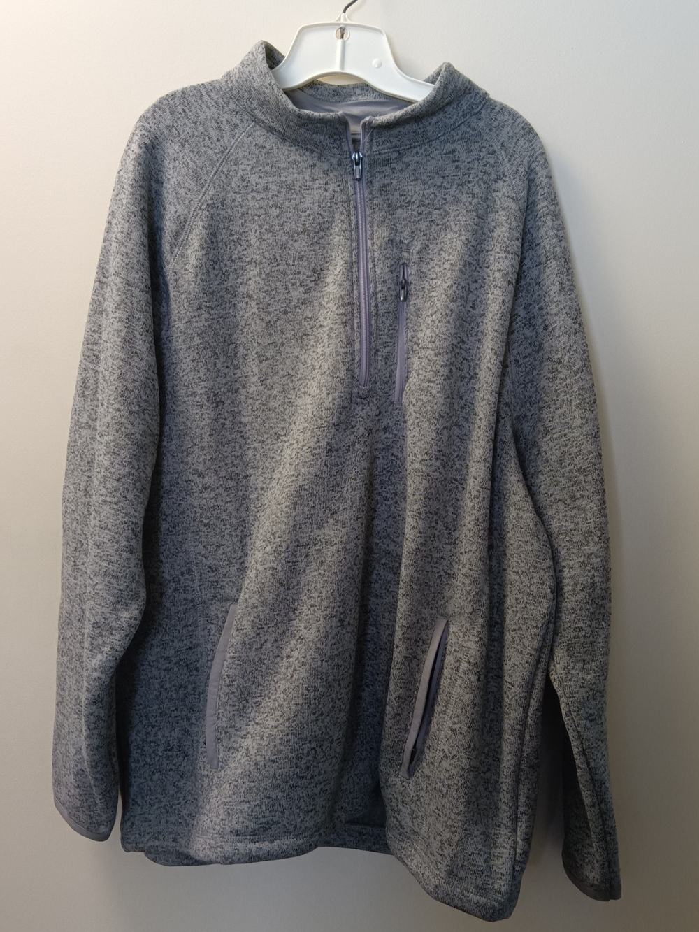 George Men's Light Gray Quarter-Zip Fleece Pullover